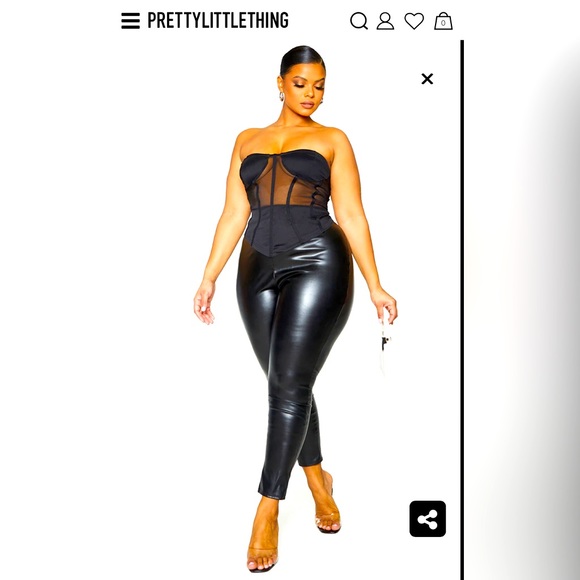 PrettyLittleThing Tops - Mesh Black Corset